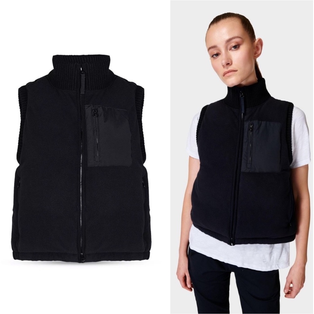 NWT Sweaty Betty Venture Padded Fleece Gilet Vest Size Large $168